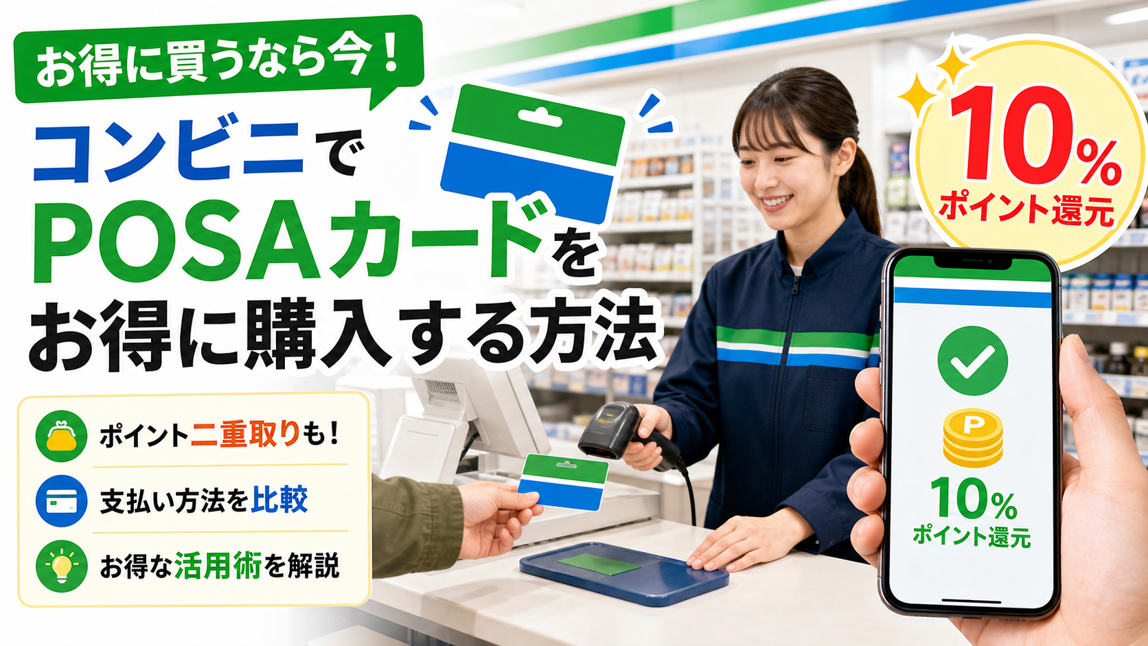 ファミマでPOSAカードを買うなら金曜日に注目　ファミペイ払いで10％分ポイント還元 の案内イメージ