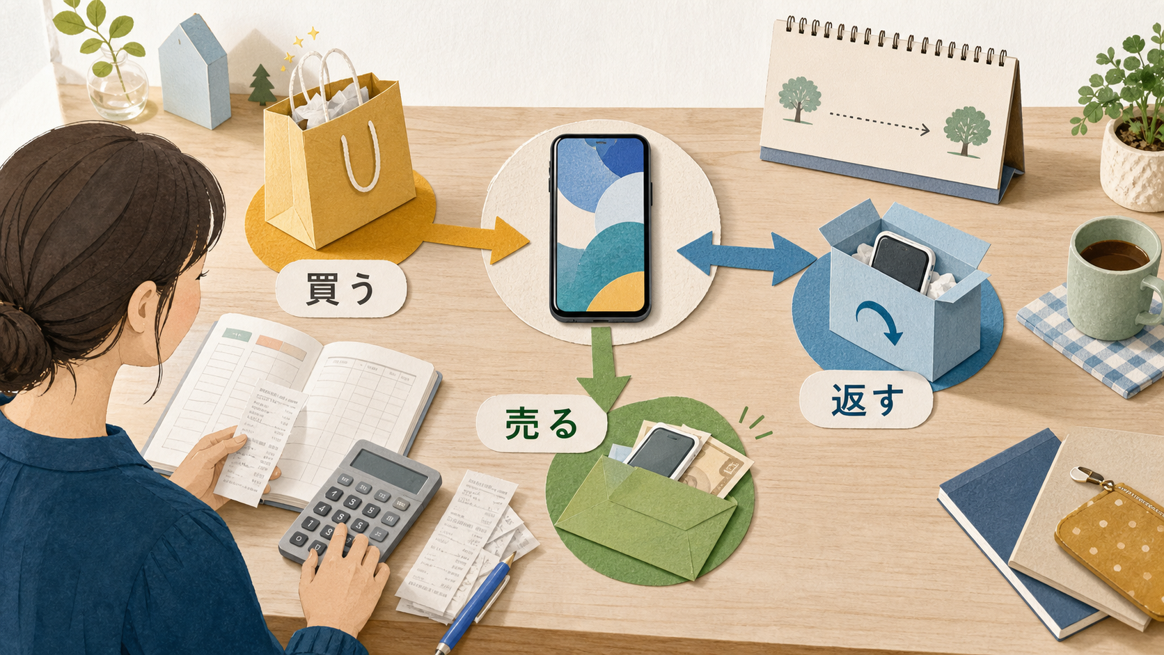 最新スマホを安く買い替える方法｜1円・MNP・返却・一括購入＋売却を実質負担で比較 の案内イメージ
