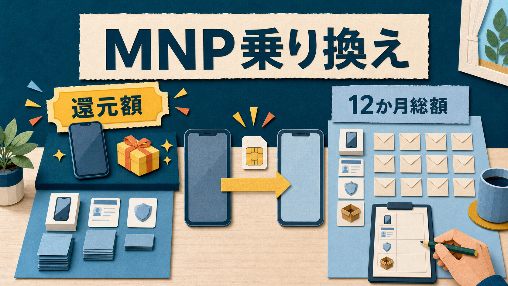 MNPキャッシュバックで損しない方法|還元額より「12か月総額」を比べる攻略表 の案内イメージ