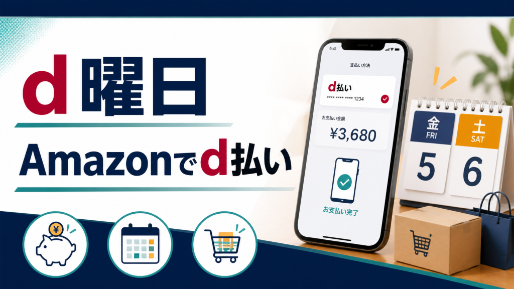 d曜日は金土にAmazonでd払いすると何%戻る?月1エントリーと対象外を先に確認 の案内イメージ