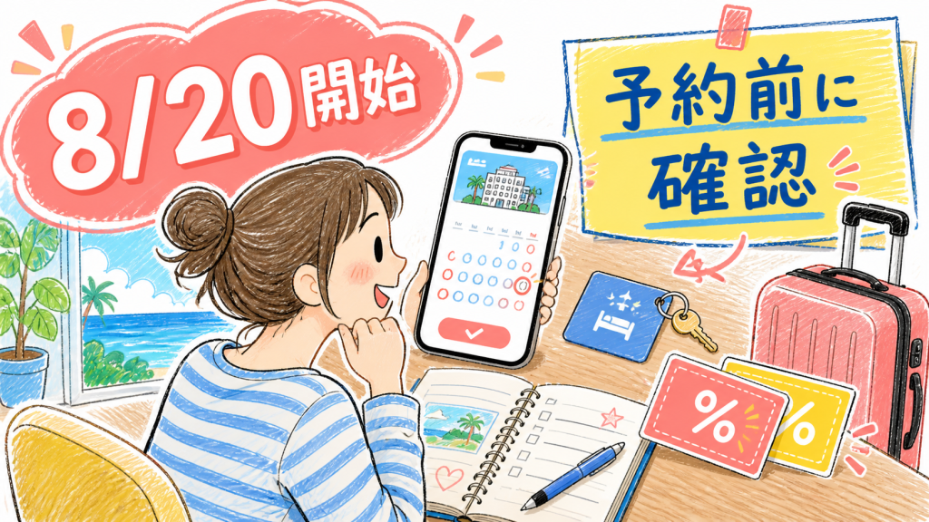 じゃらんのお得な10日間は8/20開始|予約前に見る3条件 の案内イメージ